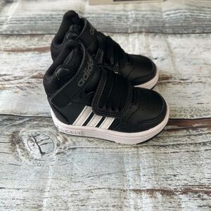 Adidas Hoops Mid 3.0 AC I Toddler Sneakers - Black/White - Size 4K